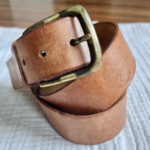 Lucky Brand | Y2K Stamped Medallion Tooled Leather Belt